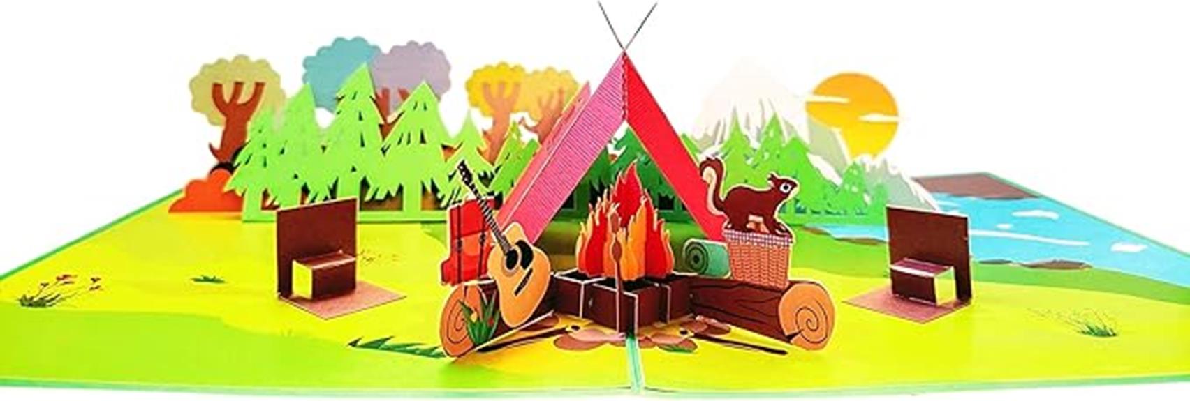 camping themed pop up card