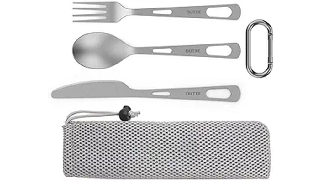 camping titanium flatware set