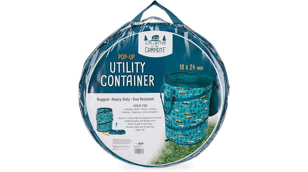 campsite pop up utility container