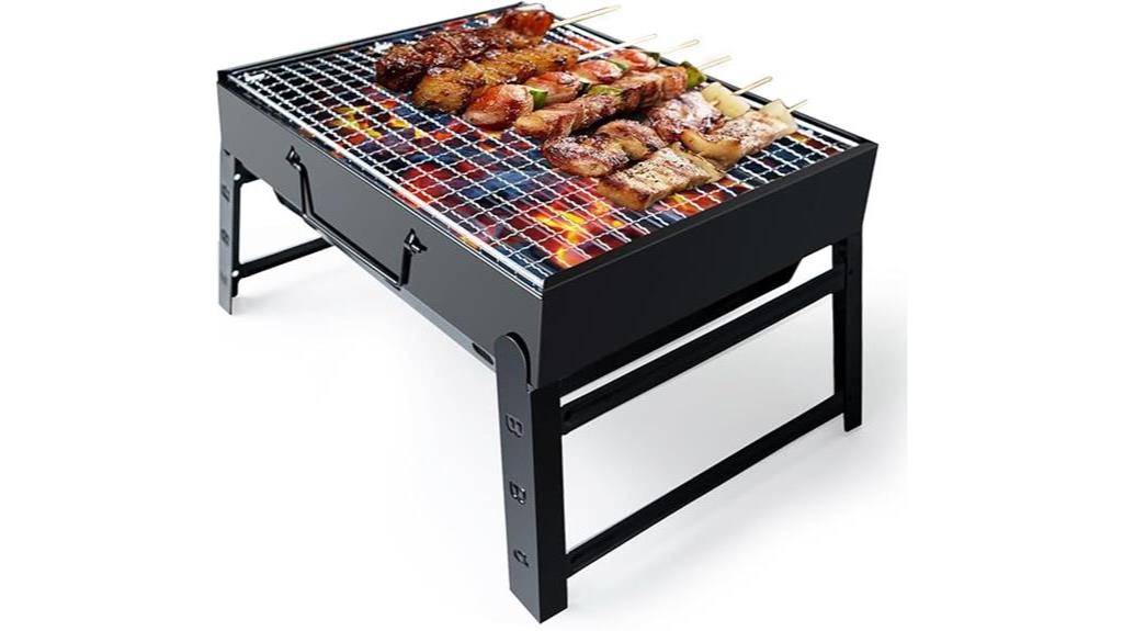 compact outdoor charcoal grill