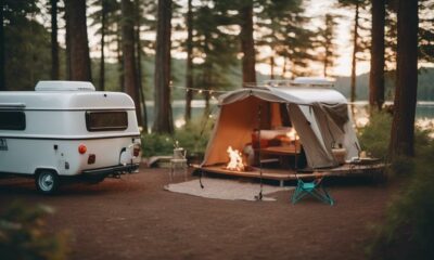 convenient pop up campers with showers