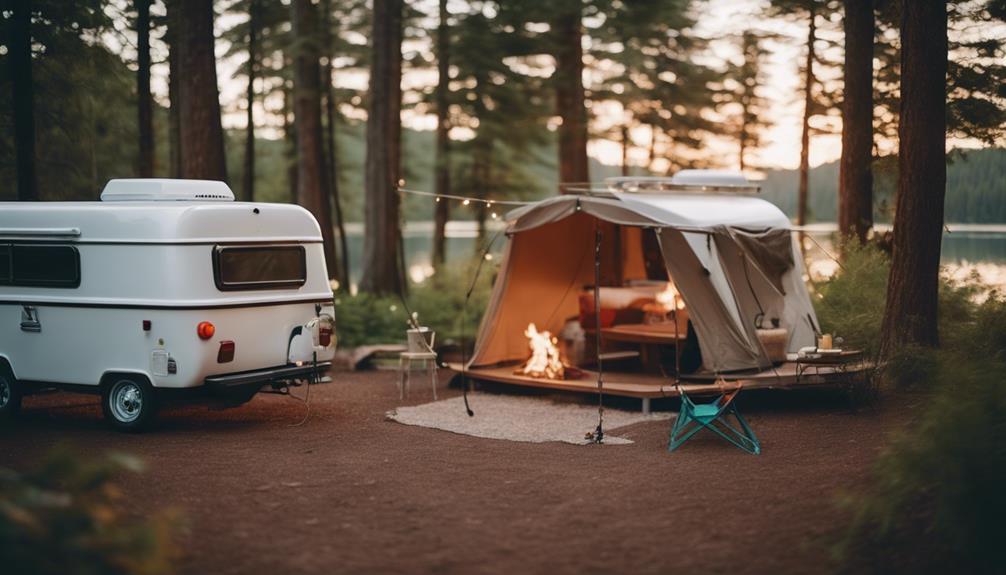 convenient pop up campers with showers