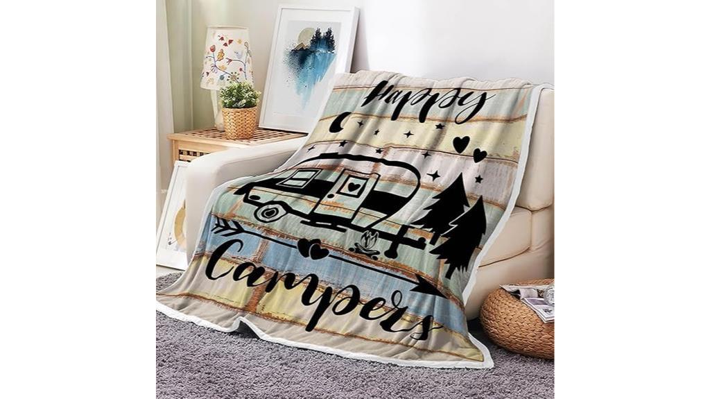 cozy camping throw blanket