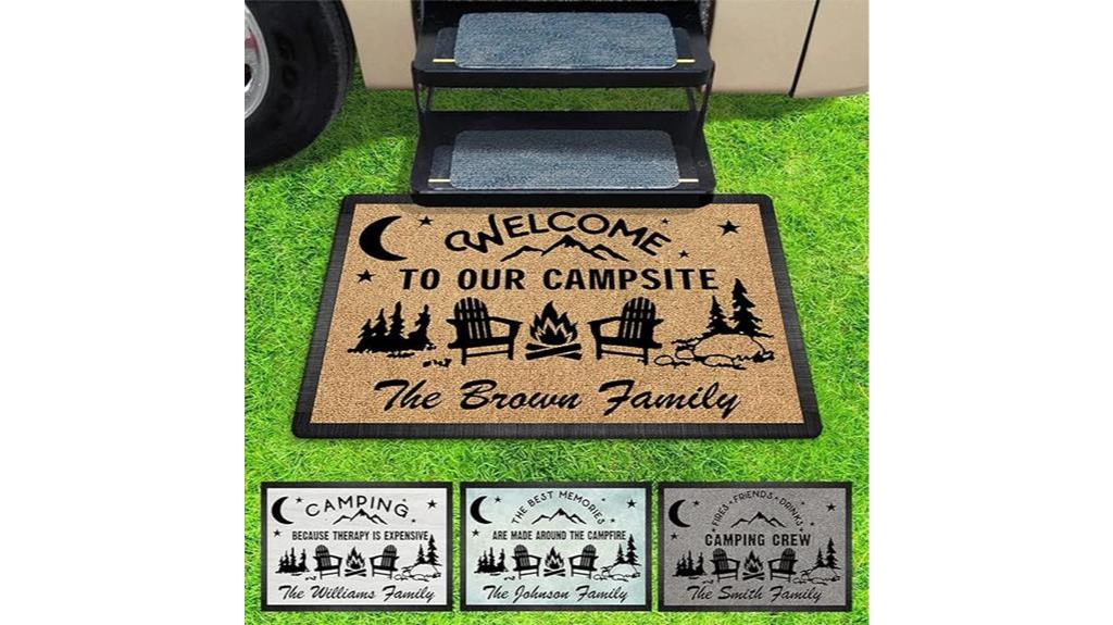 custom campsite welcome mat