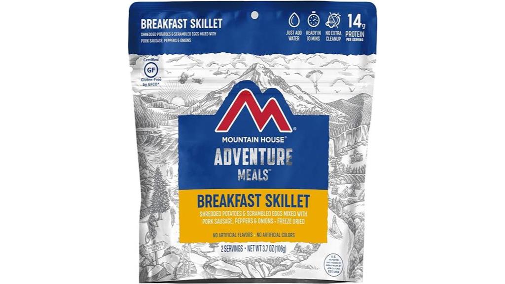 freeze dried camping breakfast skillet