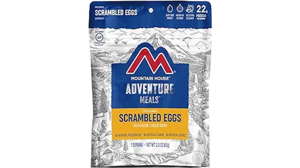 freeze dried camping eggs