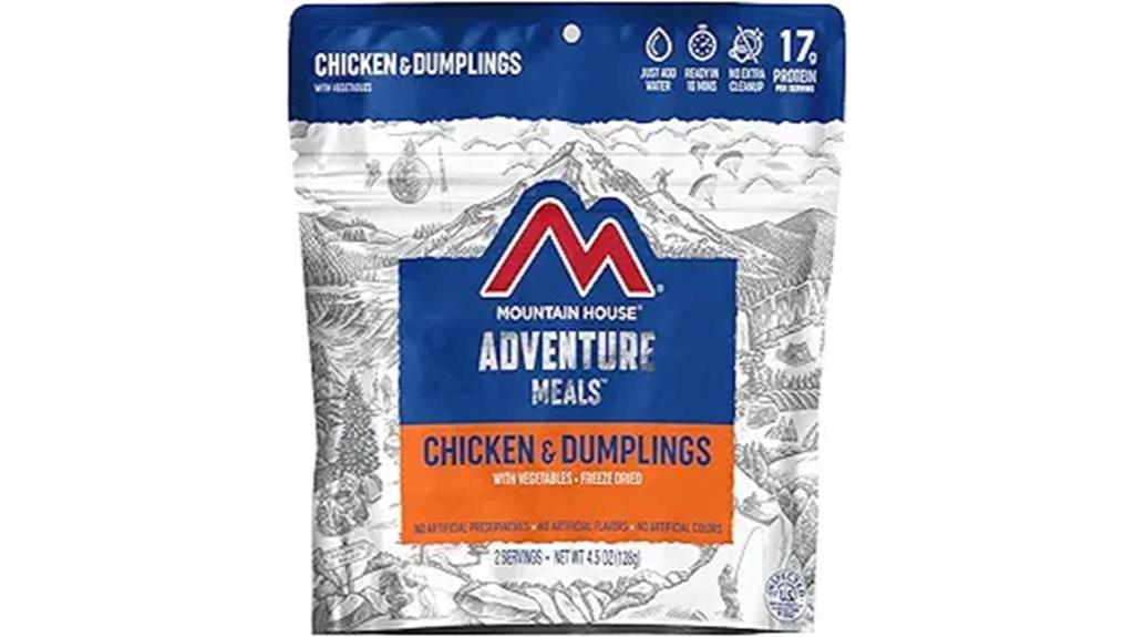 freeze dried camping meal