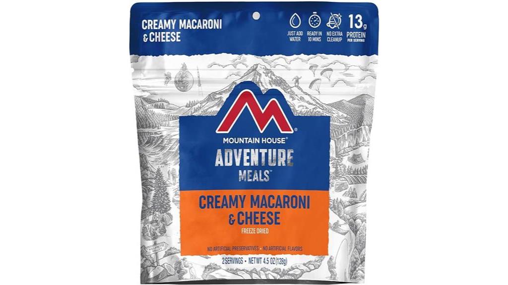 freeze dried macaroni backpacking meal