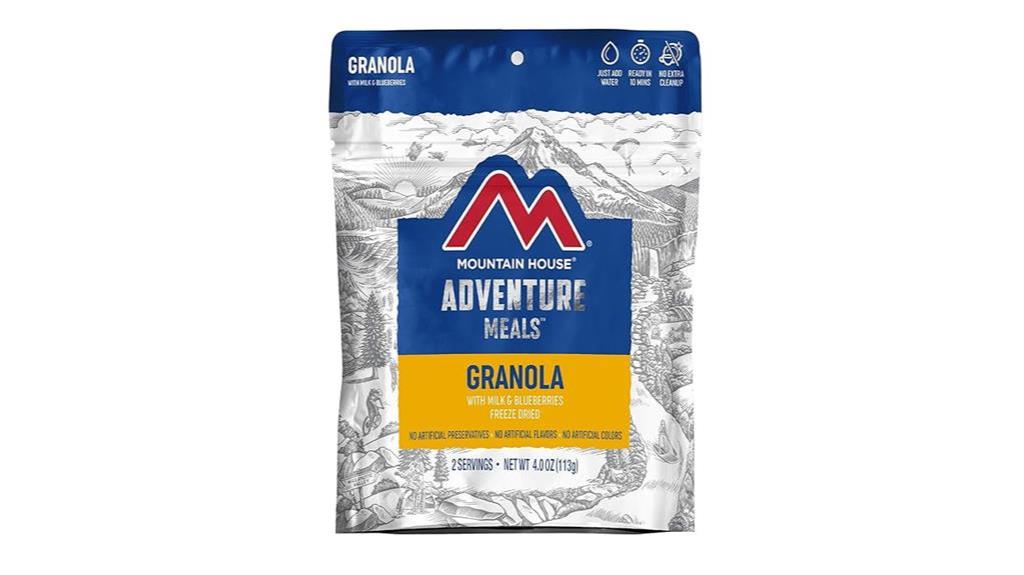 granola milk blueberries freeze dried