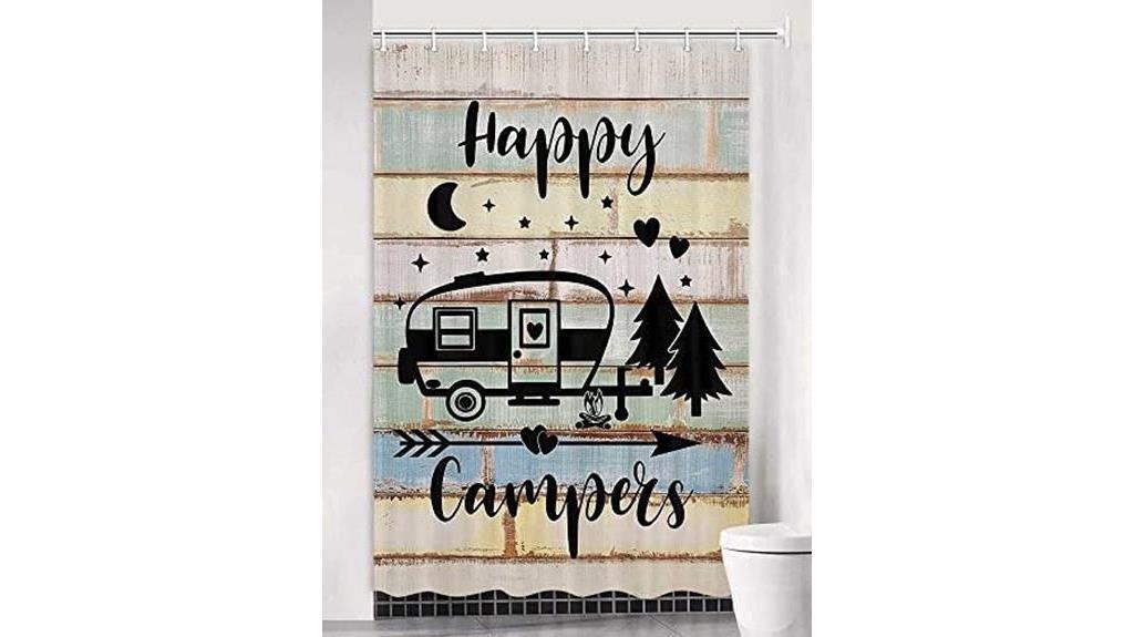 happy camper shower curtain