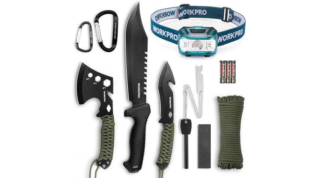 outdoor survival hatchet machete set