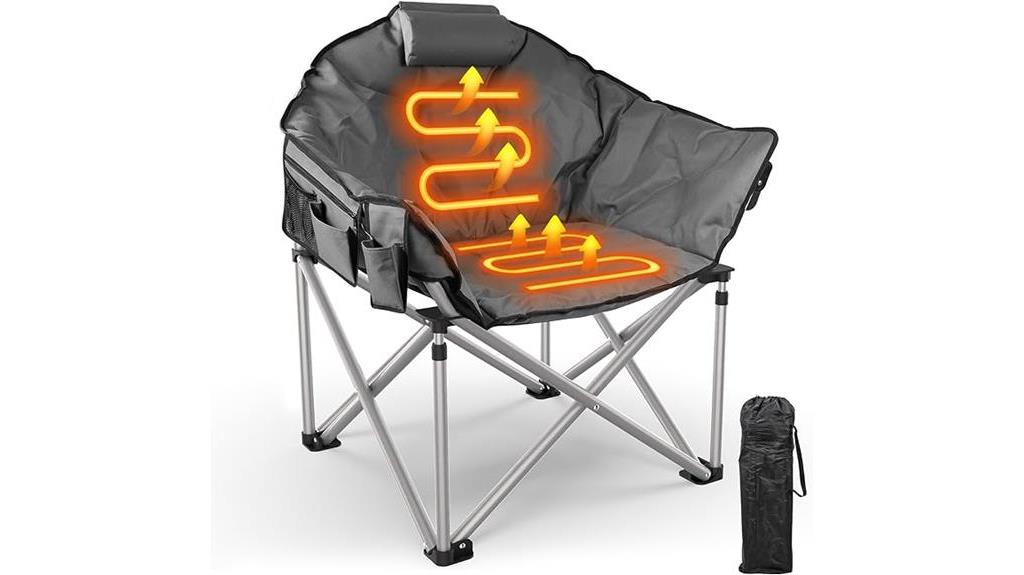 oversized heated camping chair