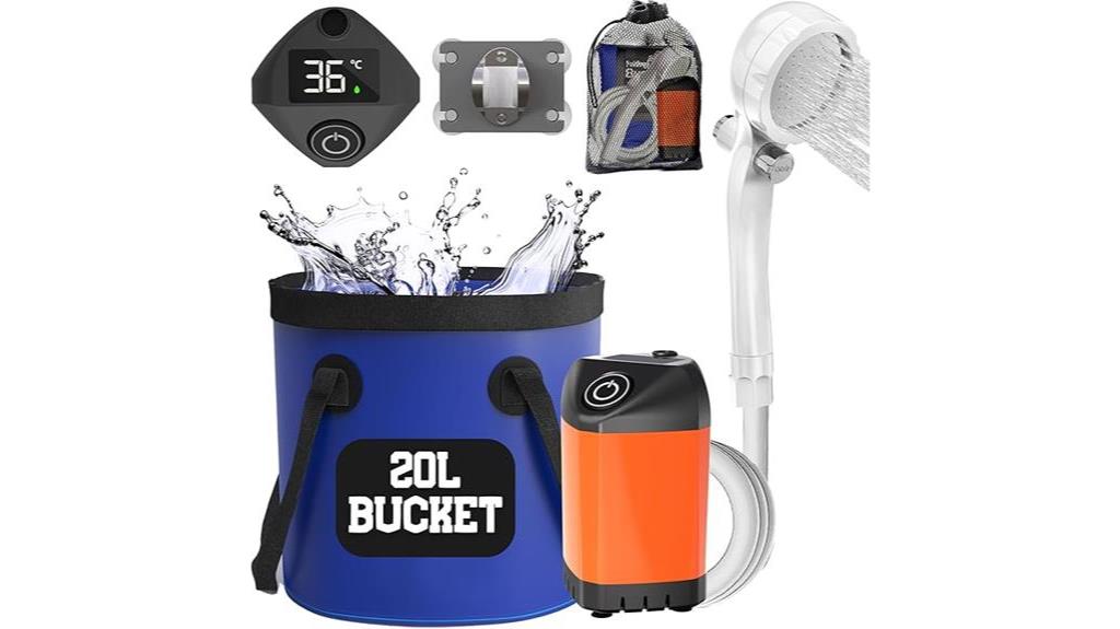 portable shower with bucket