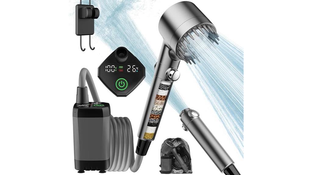 rechargeable electric camping shower