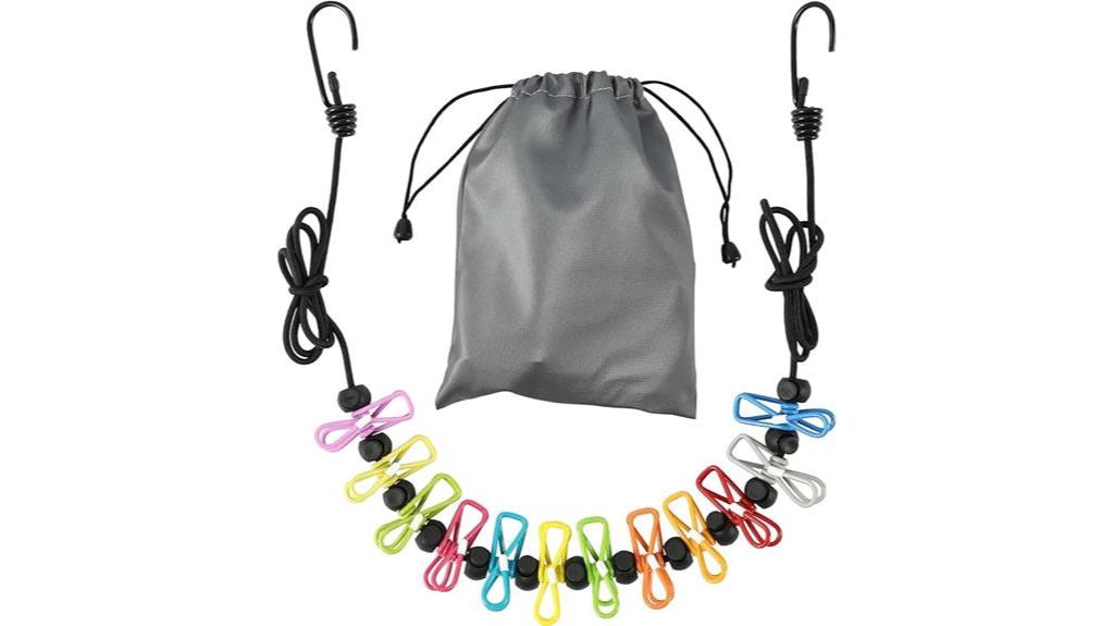 retractable portable clothesline with clips