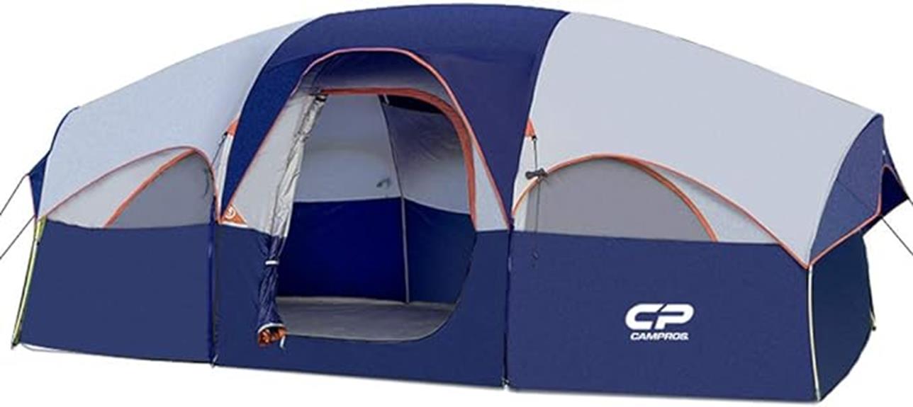 spacious 8 person camping tent