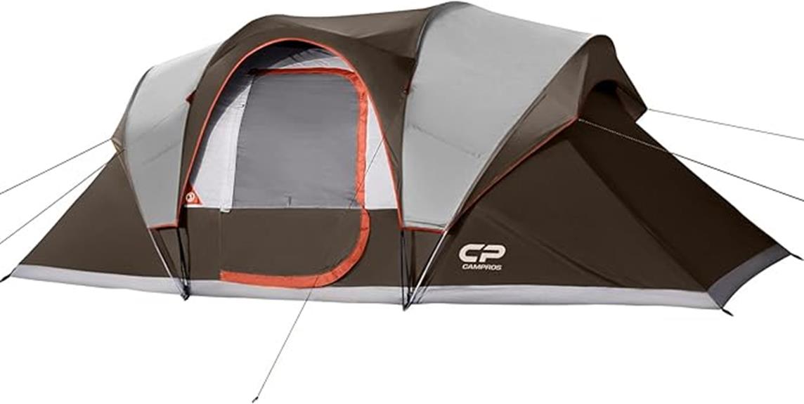 spacious nine person camping tent