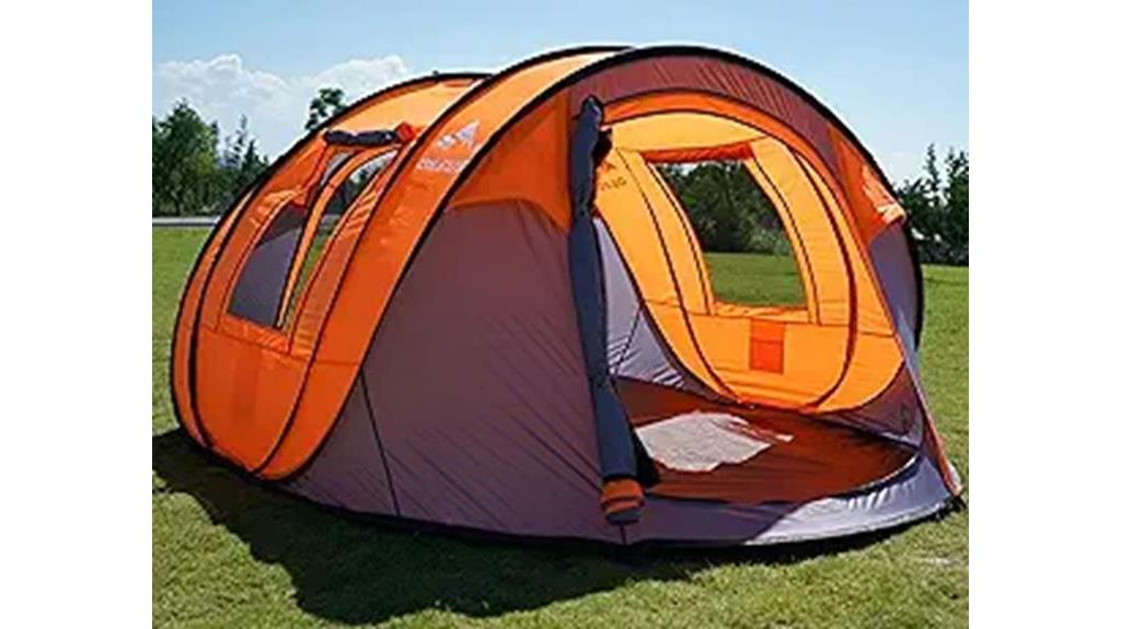 spacious pop up tent