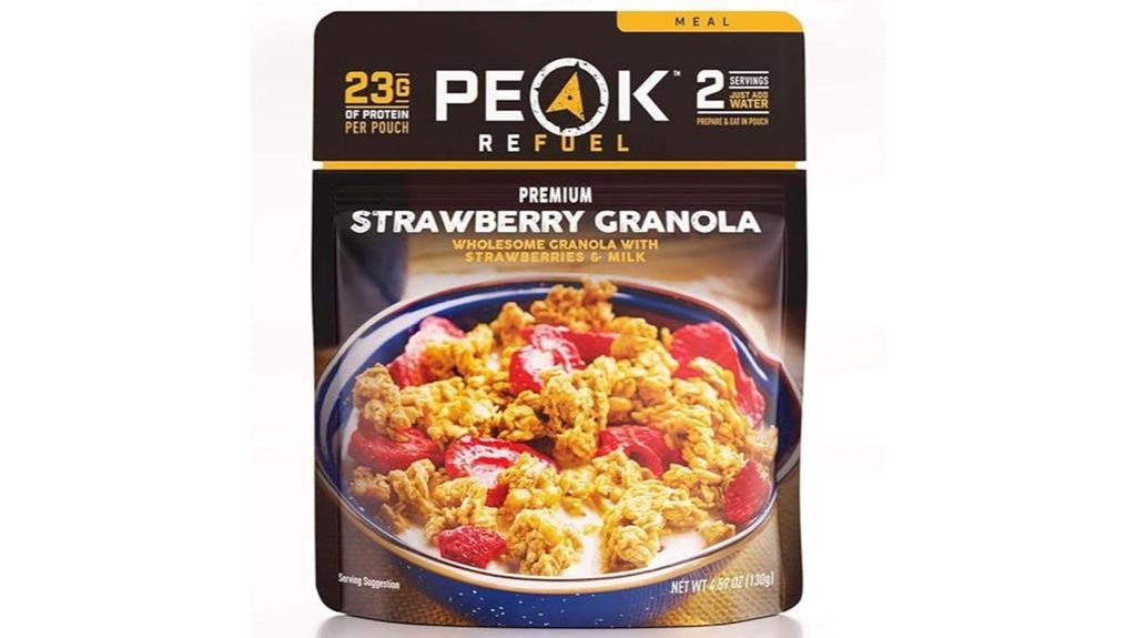 strawberry granola camping meal