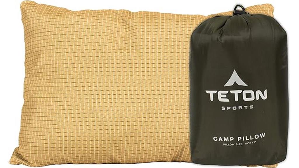 travel camping pillow teton