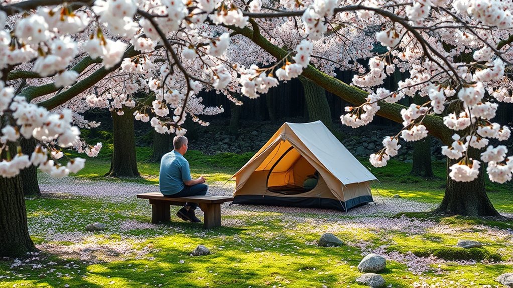 Secluded Sakura: Solo Camping Beneath a Hidden Cherry Blossom GroveBusiness 2 cherry blossom camping serenity