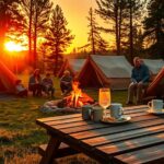 family camping morning rituals