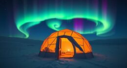 northern lights snow tent