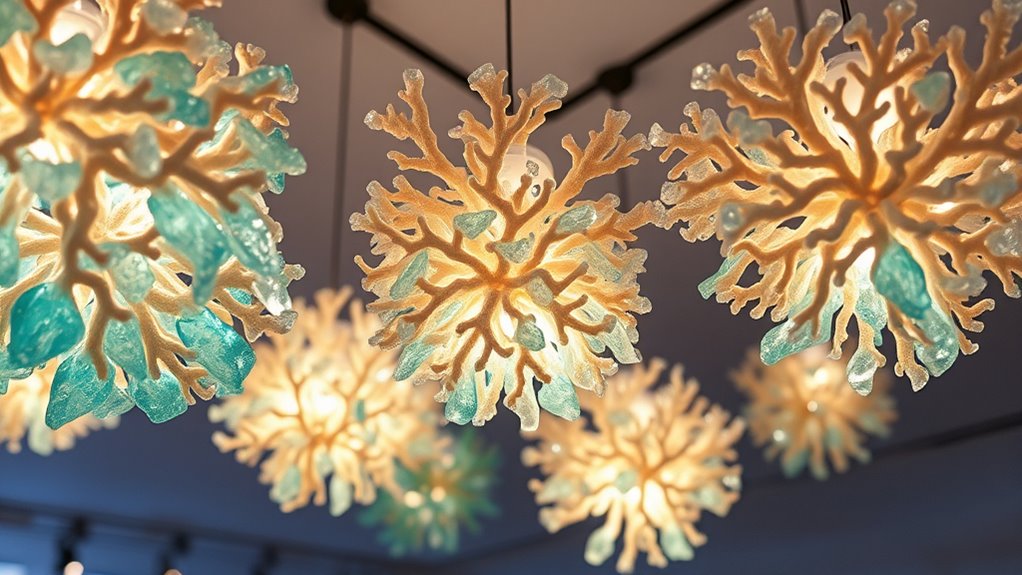 ocean plastic upcycled chandeliers