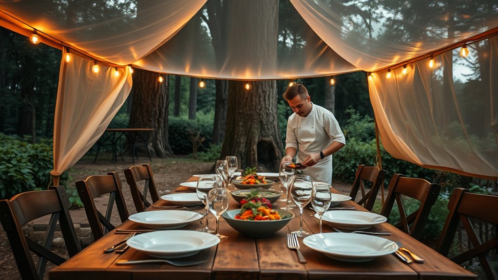 outdoor forest gourmet dining