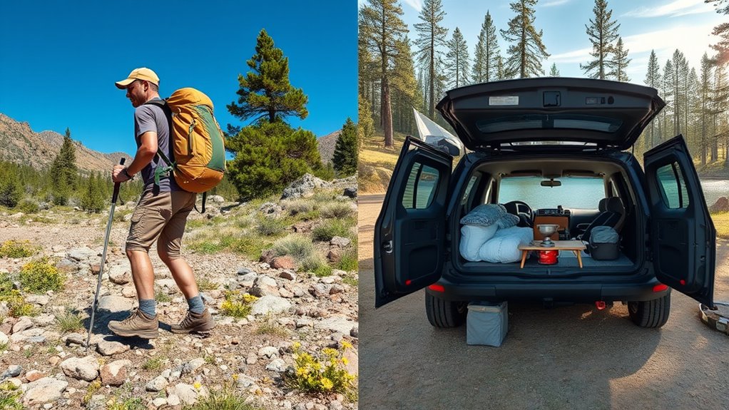 backpacking vs car camping