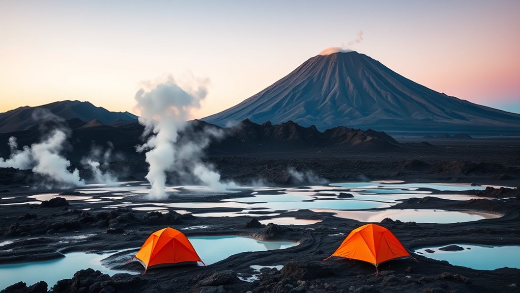 camping at geothermal sites