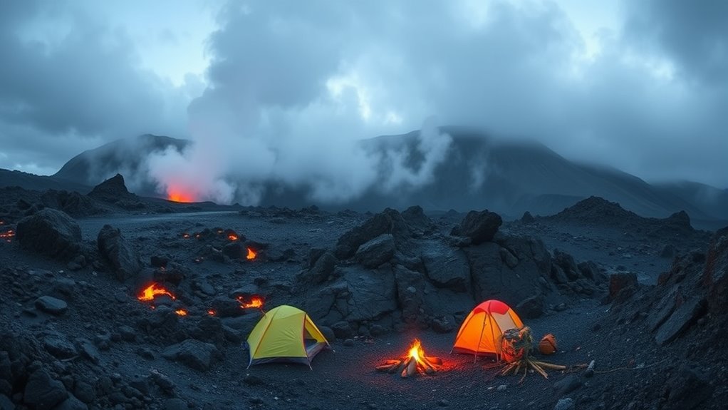 camping near active volcanoes