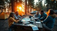 group camping trip organization