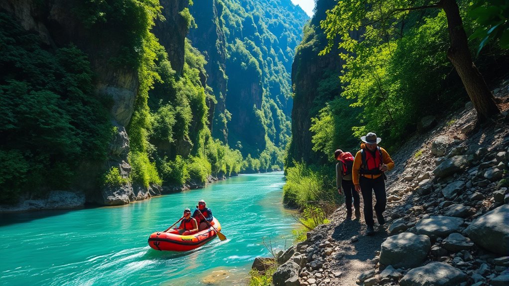 hiking and river packrafting