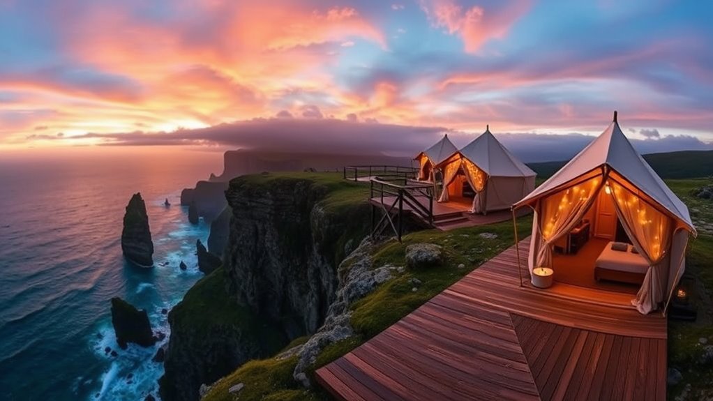 luxury cliffside camping experience