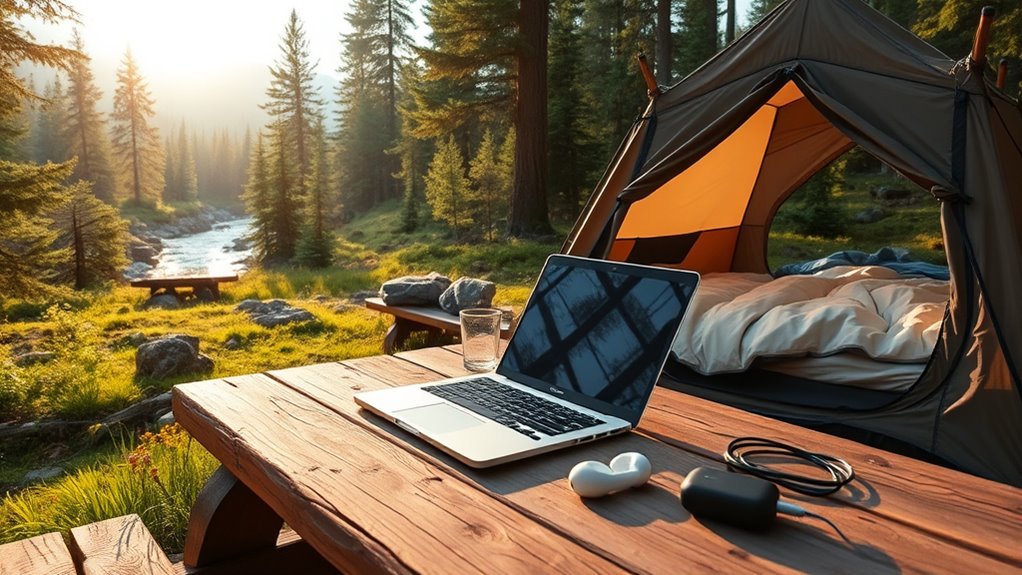 remote work camping trip