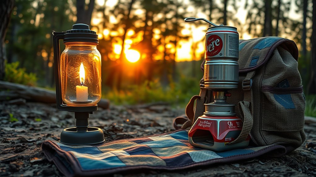 repurposed household camping equipment