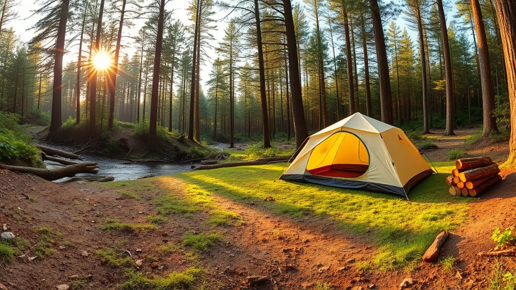 safe well equipped campsite selection