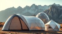 self inflating geodesic modular tents