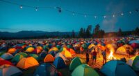 temporary festival camping setups