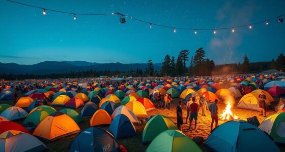 temporary festival camping setups