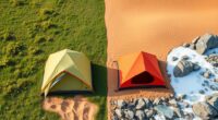 tent setup on various terrains