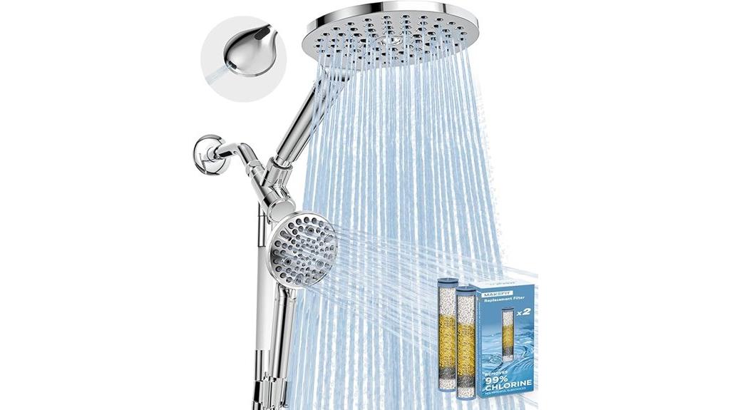 dual filter shower head