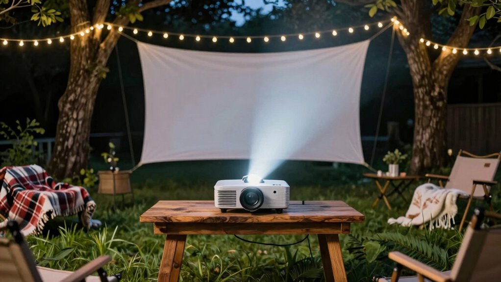 adjust projector and lighting