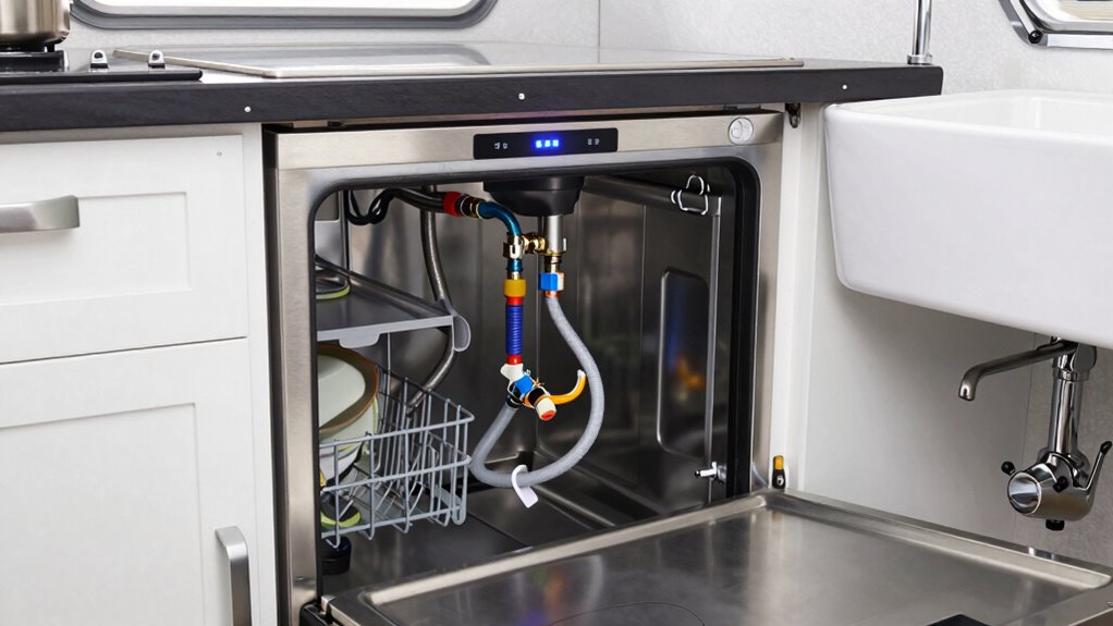 Countertop Dishwashers in RVs: The Plumbing Hack That Makes It Practical 7 check water drain power