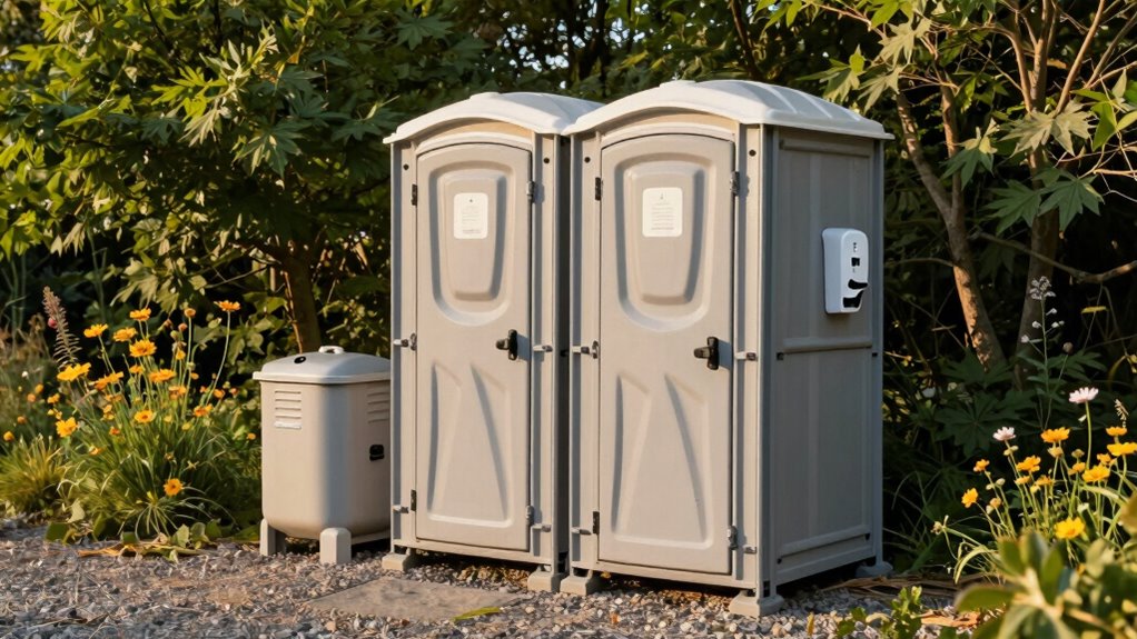 clean camping toilet setup