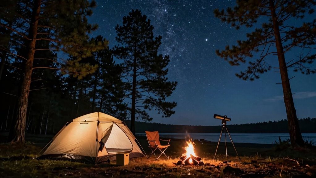 comfortable stargazing campsite amenities