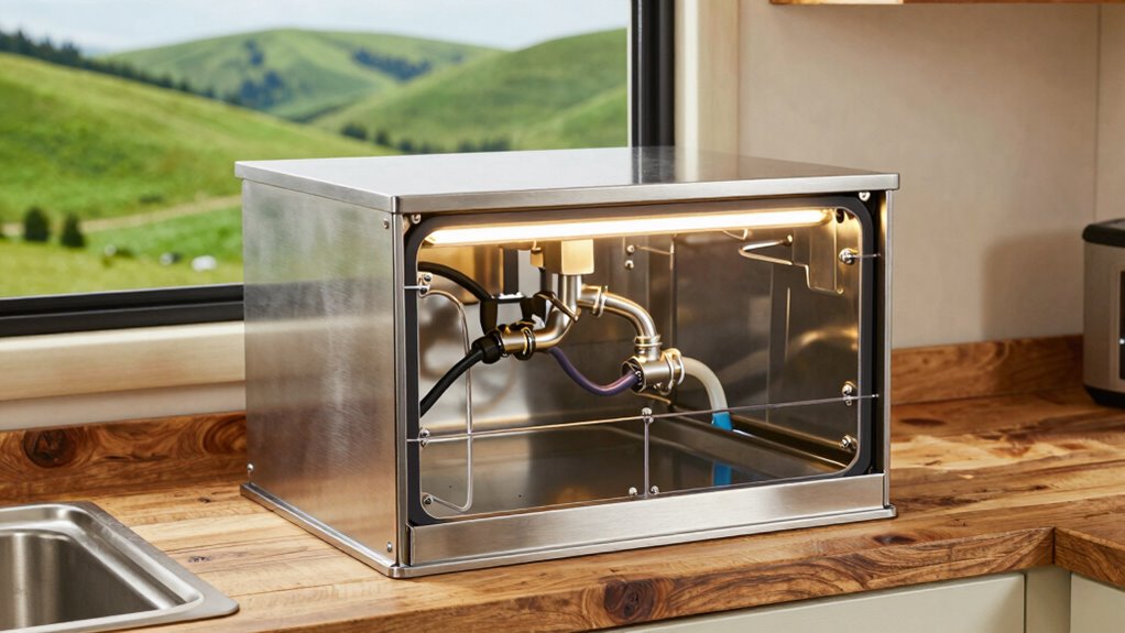 Countertop Dishwashers in RVs: The Plumbing Hack That Makes It Practical 2 compact efficient rv dishwasher