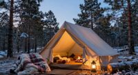 cozy cold weather glamping