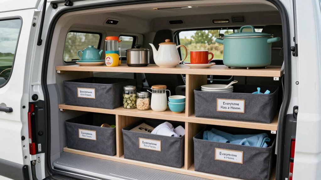 daily campervan organization routine
